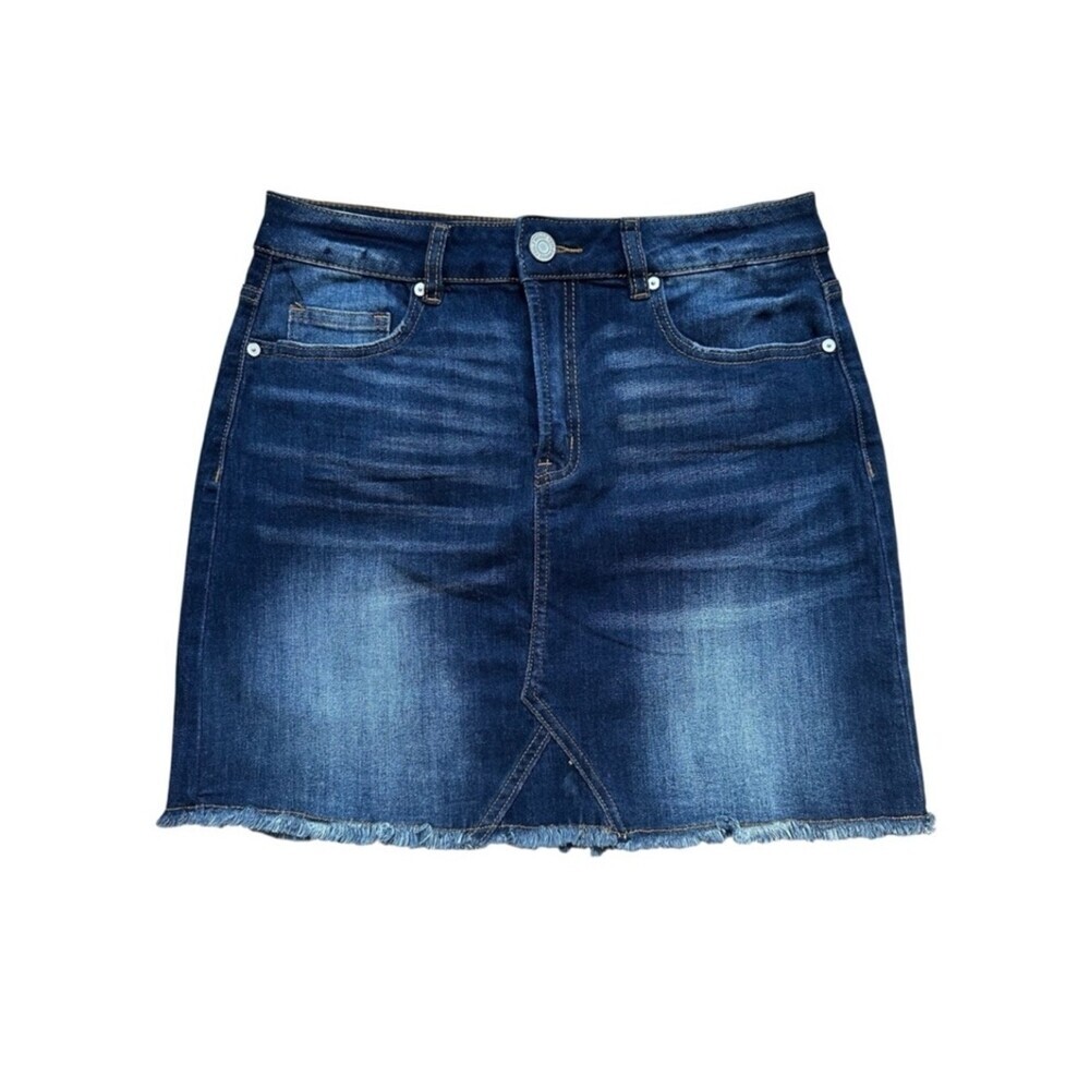 NWT Indigo Rein Dark Blue Denim Mini Skirt Coastal Cowgirl Festival Fashion